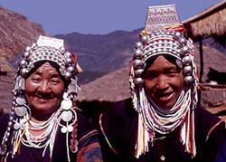 2 Akha women smile for the camera
